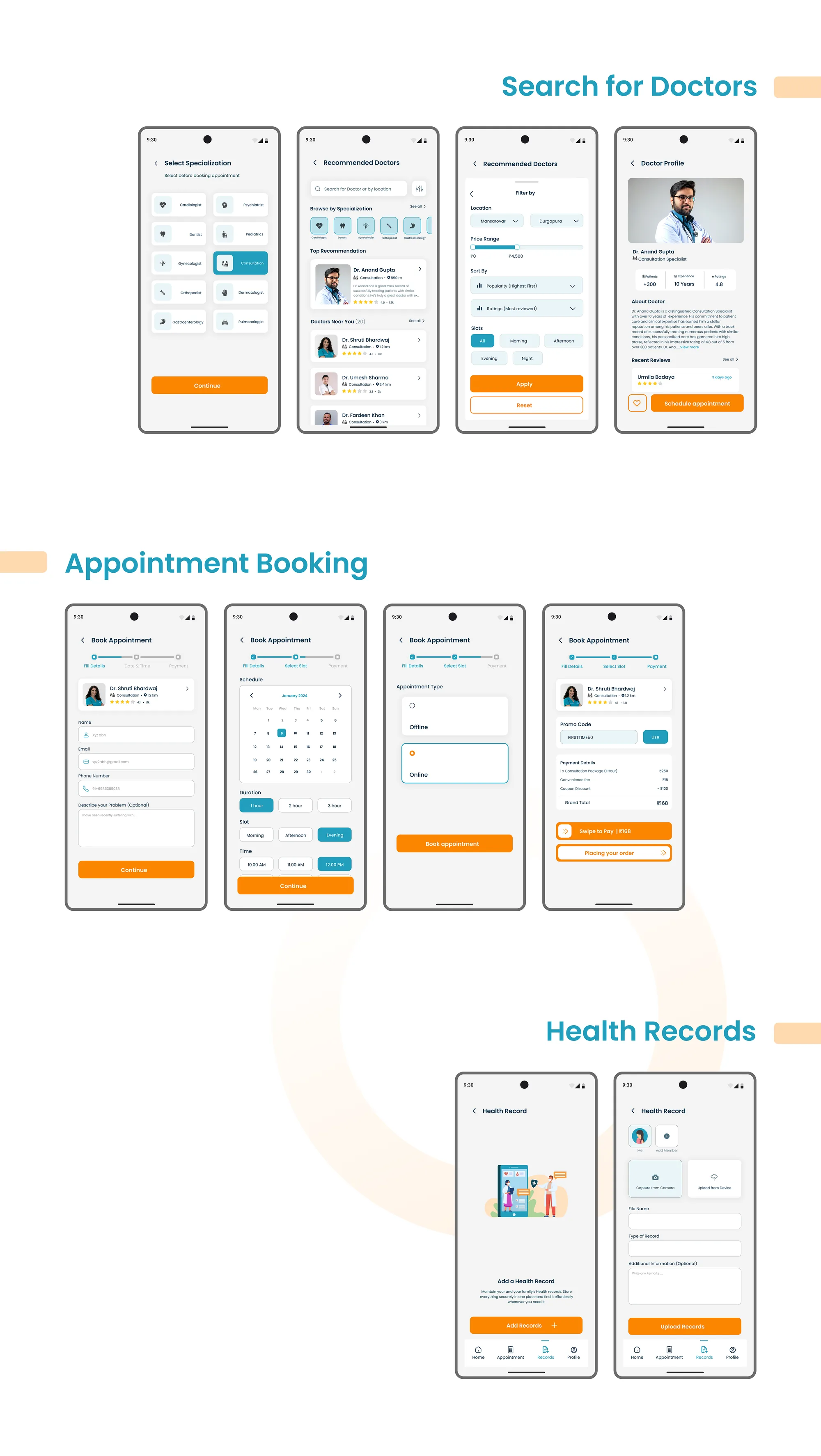 Wellspring — A Healthcare UI/UX project — board 14